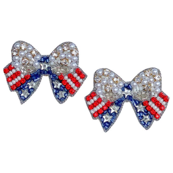 Americana Bow Earrings for wholesale by Gaby & Grace