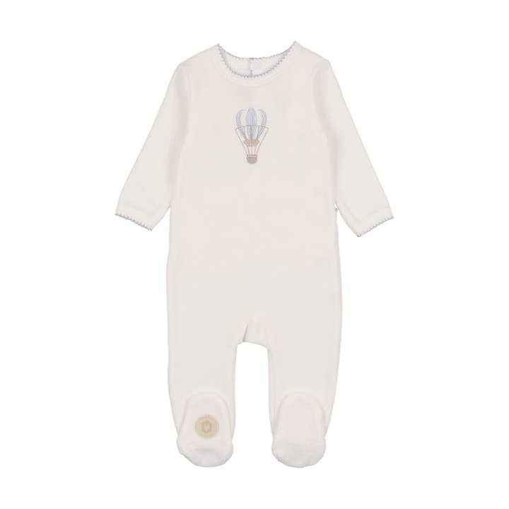 Embroidered Balloon Footie for wholesale by Mon Tresor Bebe