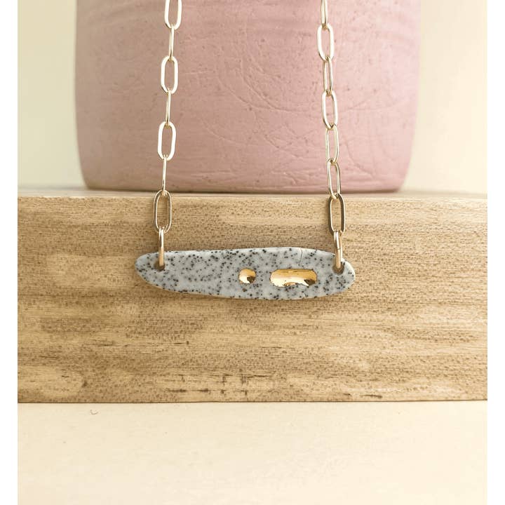 Barrow PDX - Wholesale Pendant/Charm Necklace - Lascaux Necklace - Ceramic Abstract Necklace, Goldfill Chain9