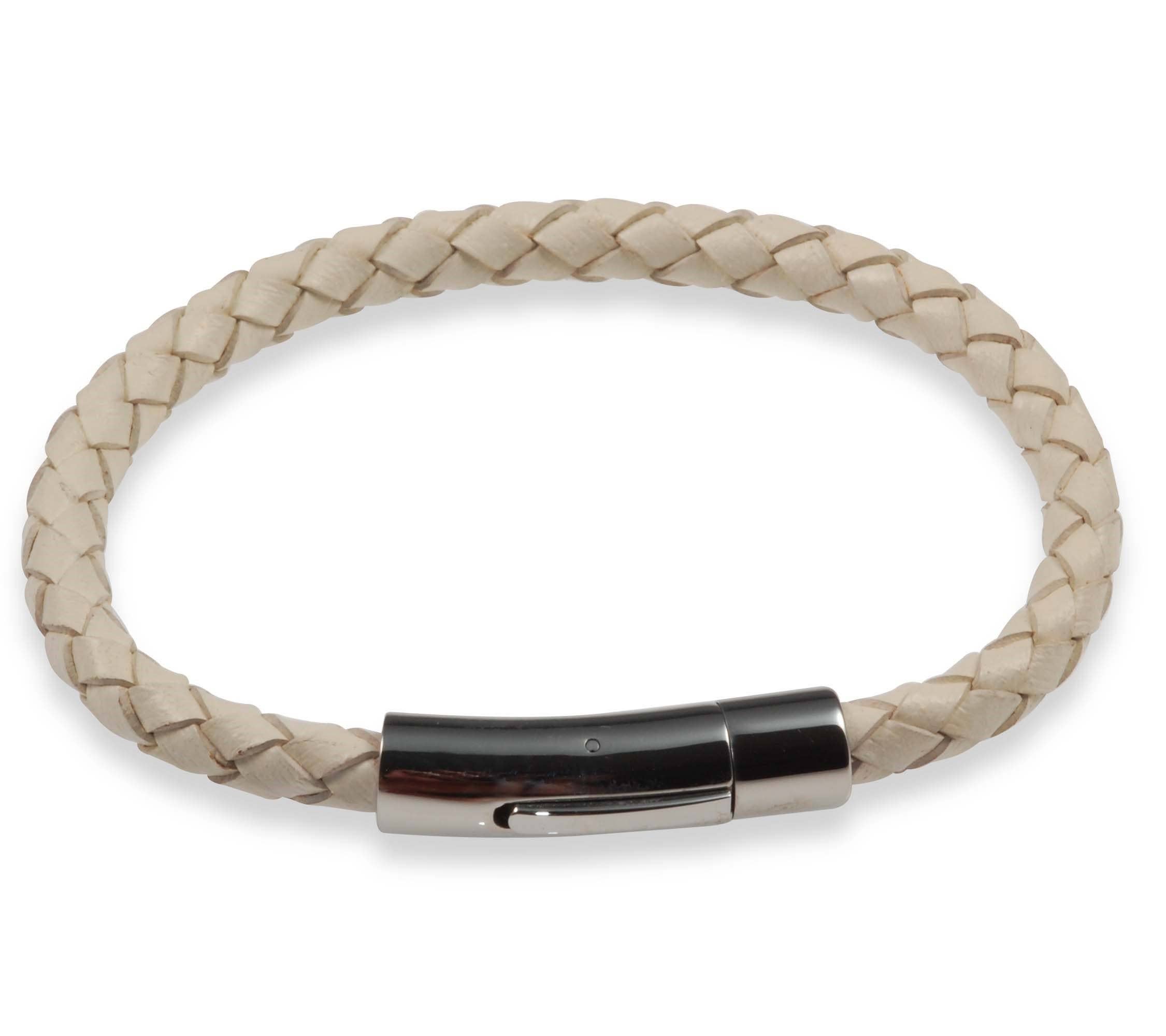 Mountain Creek Jewellery - Wholesale Woven/braided bracelet - BRACELET WHITE LEATHER 9