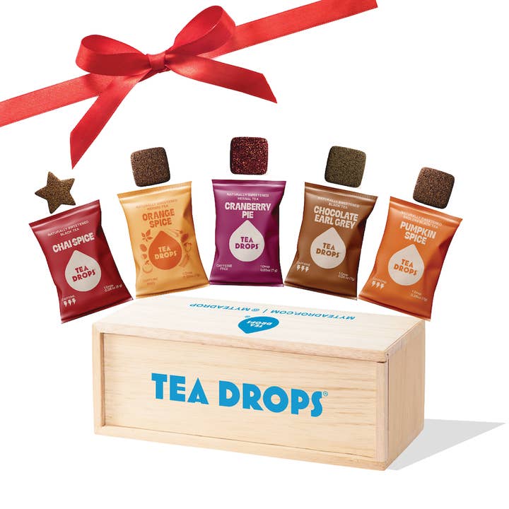 Holiday-In-A-Box Tea Gift Set – 25 Organic Bagless Tea Drops for wholesale by Tea Drops