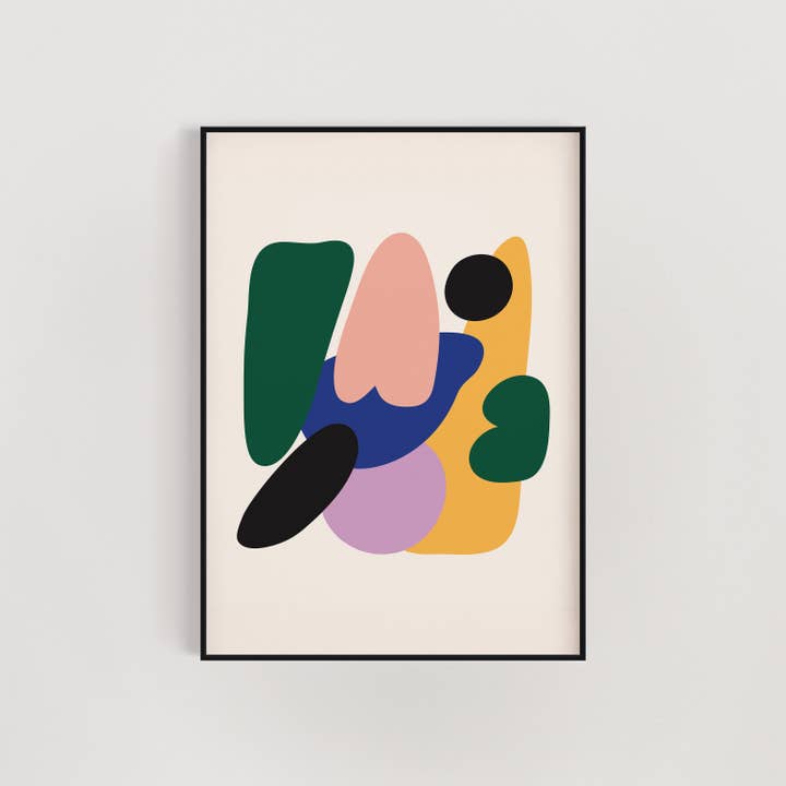 Farverigt abstrakt vægkunsttryk for engroshandel hos Malff Homeware