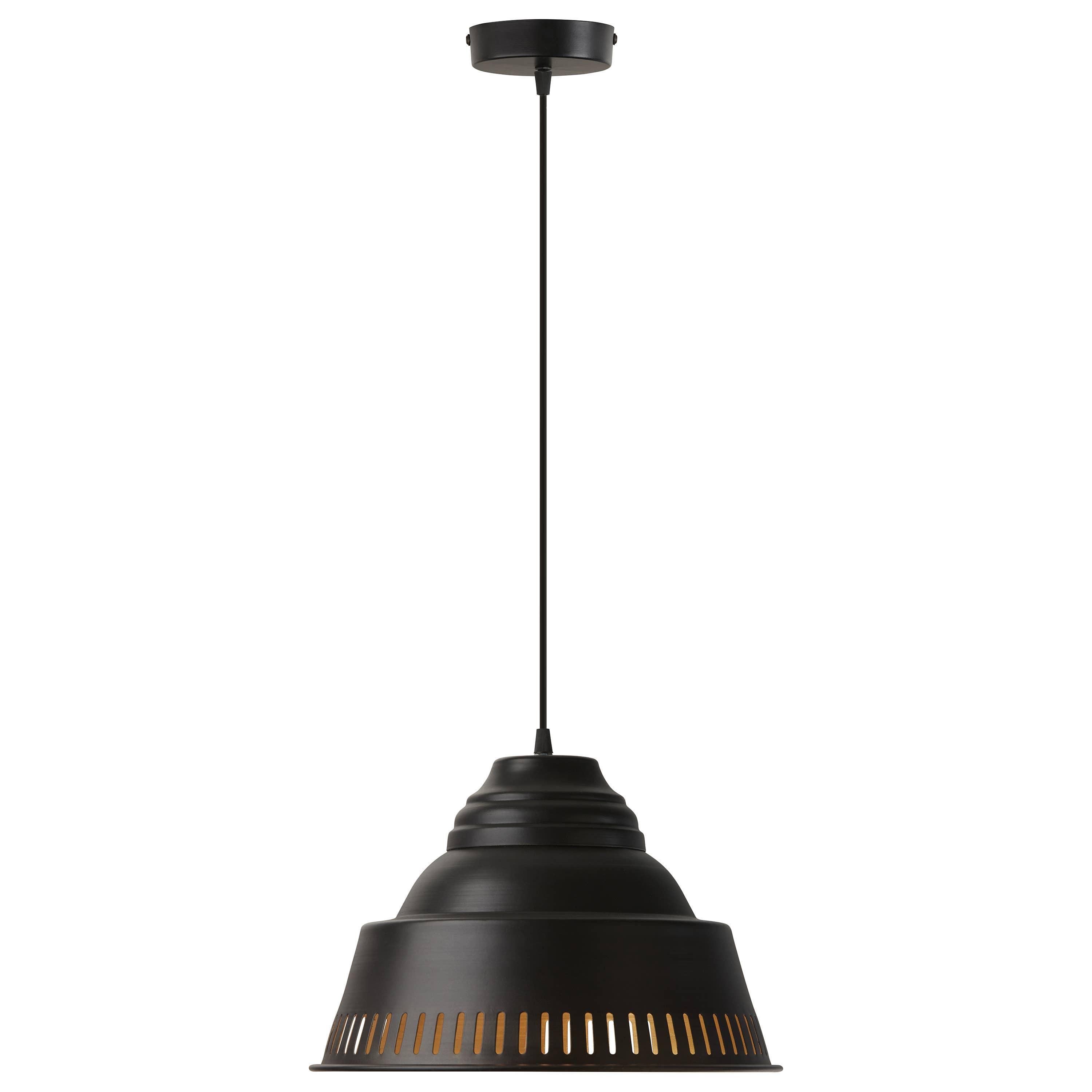 River of Goods - Vente Lustre/Suspension - Lampe suspendue en métal Aden noir à 1 ampoule, 14 po W1