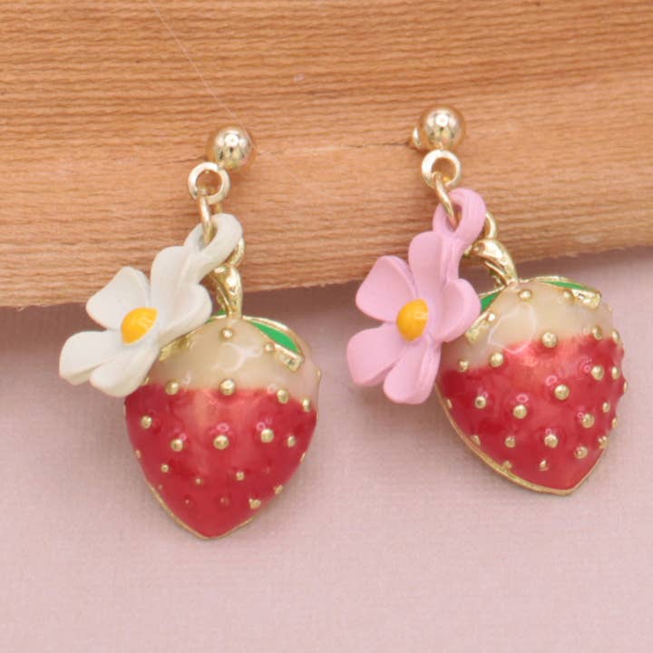 Pendientes Strawberry Blossom Gold Post para venta al por mayor de ZAD