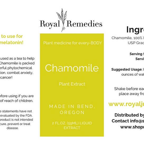 Royal Remedies LLC. - Wholesale Oral Supplement/Vitamin - Chamomile Extract
