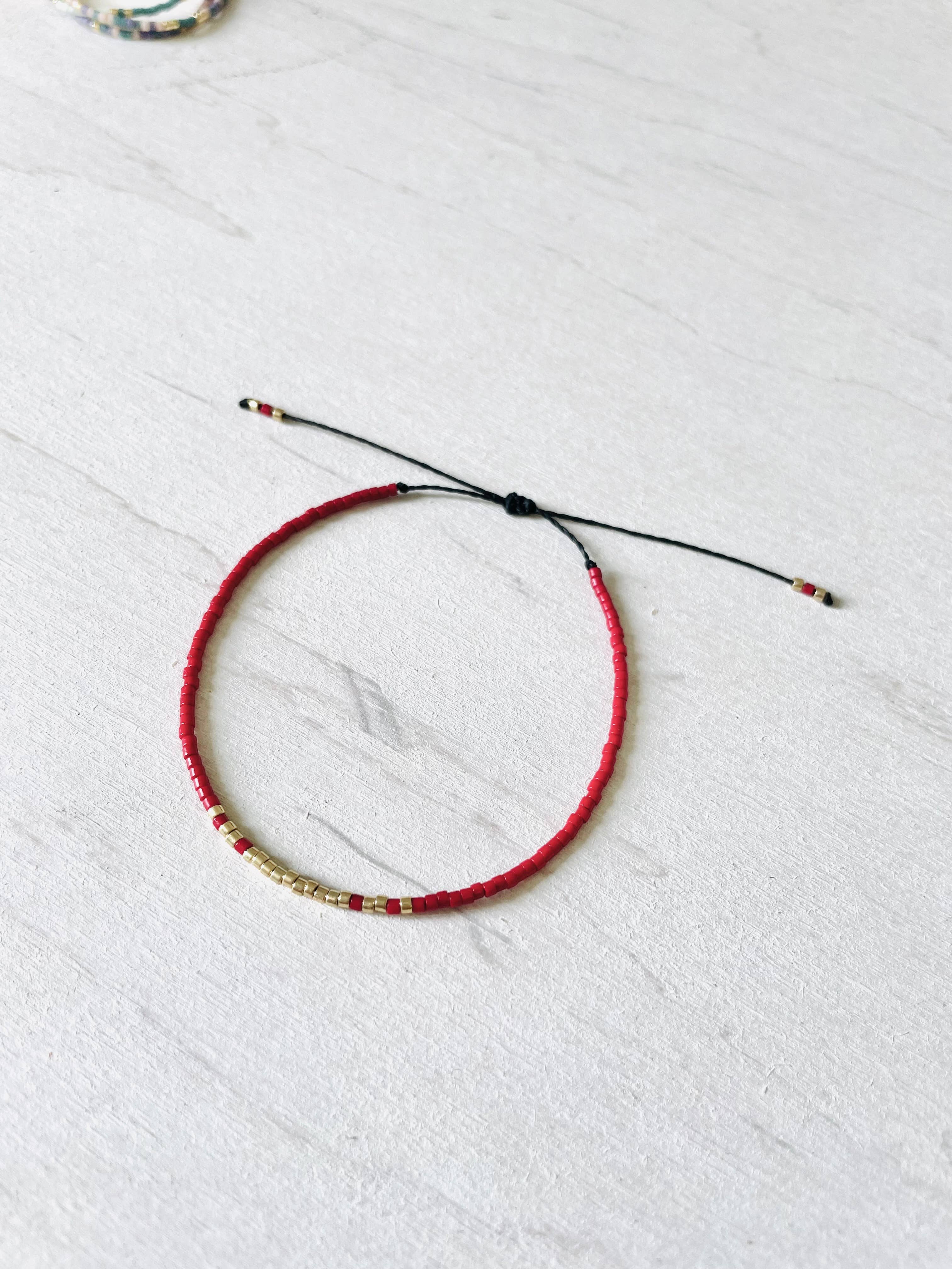 Atelline - Wholesale Beaded Bracelet - Adjustable Miyuki Pearl Bracelet in Nylon, Rocaille2