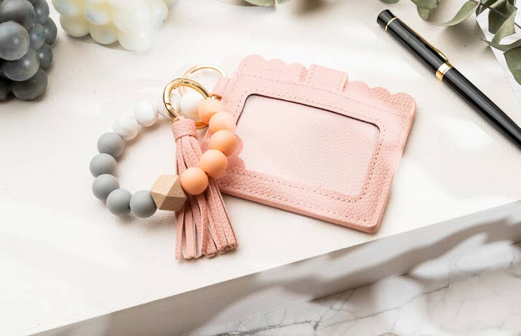 American Leather Goods - Wholesale Wallet - Women's - Leather Keychain Wallet With Wristlet Bangle Bracelet27