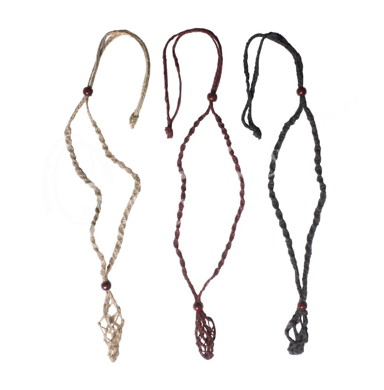 Oceanic Linkways Inc - Vente Pierre et cristal de spiritualité - (ENSEMBLE DE 6) COLLIER - SAC EN FILET POUR PIERRE, CHANVRE COULEURS MÉLANGÉES A