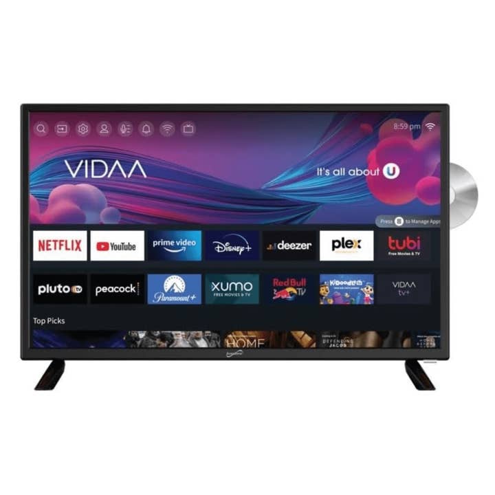 JupiterGear Home - Vendita all'ingrosso Decorazioni da tavolo - Televisore Supersonic Smart 24 pollici VDAA DLED AC/DC con DVD