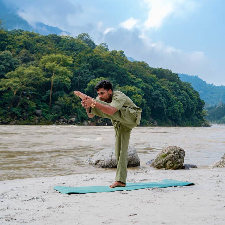 Men Cotton Yoga Pants Green -Sattva for wholesale by AKISO