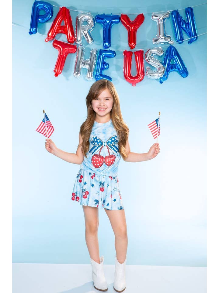 PixieLane - Wholesale Top & Skirt Set - Kids - Simply Soft Sleeveless Tie Tank & Skort Set