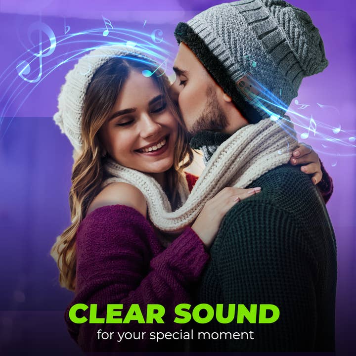 SWIRLLINE - Wholesale Beanie - Unisex - Gray Warm Headphone Bluetooth Beanie Wireless Hat with Scarf