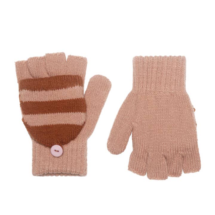 Rockahula Kids - Wholesale Gloves - Kids - Cosy Striped Knitted Gloves Pink 3-6 Years
