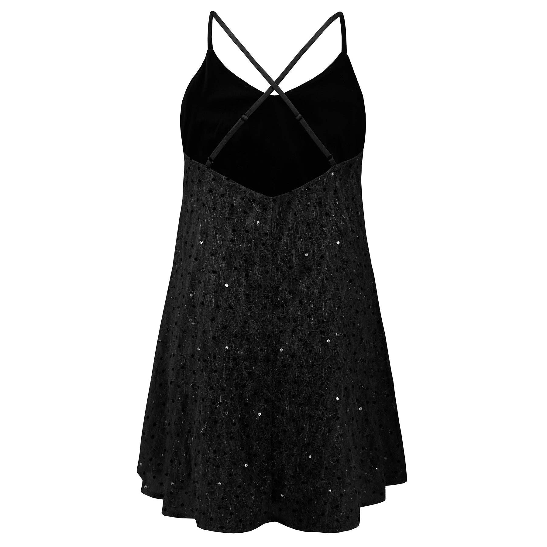 Marayn - Vendita all'ingrosso Vestito - Donna - Abito Mini con Paillettes a V Eleganza da Festa e Ballo18