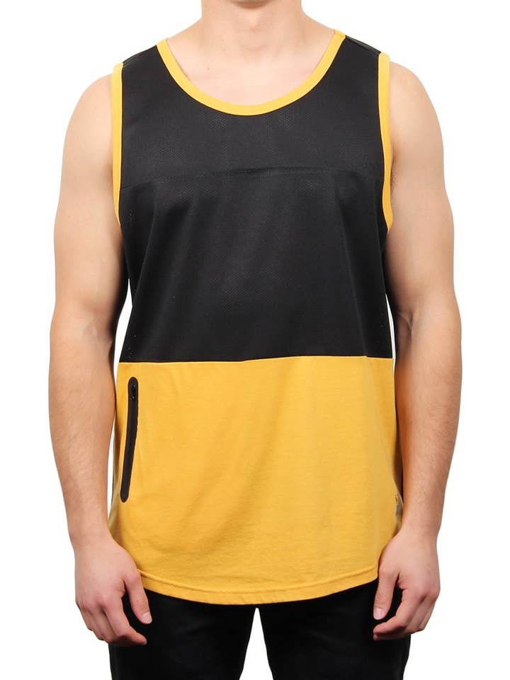 MARCOS COLOR-BLOCK TANK TOP-BLACK HONEY for wholesale on Faire0