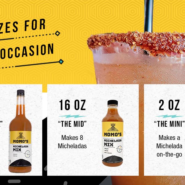 Momo's Michelada Mix - Wholesale Cocktail Mix/Syrup - Momo's Michelada Mix -2 ounce - single servings - samples6