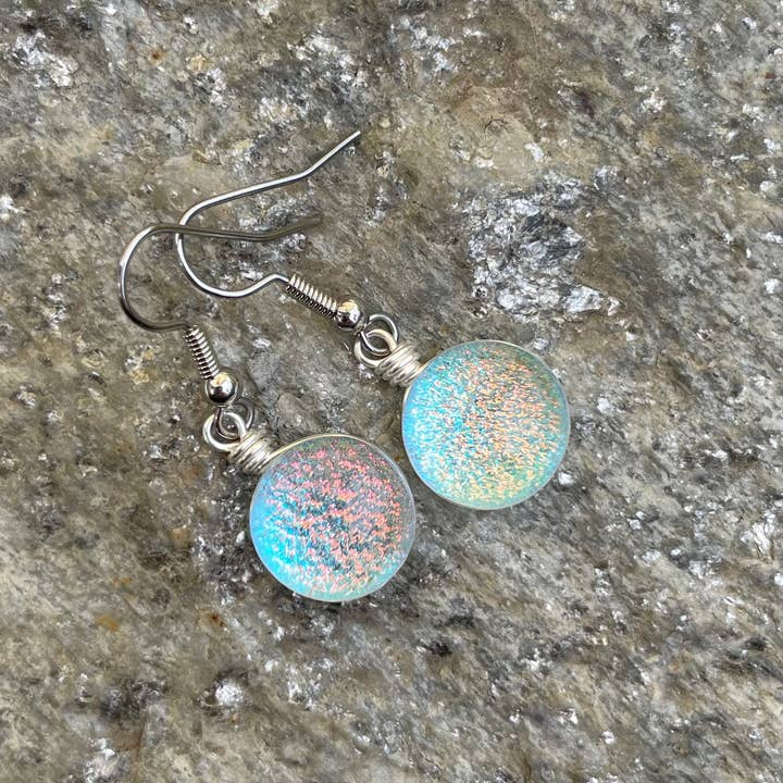 Flame Work Designs - Glass Jewelry - Wholesale Dangle Earrings - 4 Unique Dichroic EarringsÂ