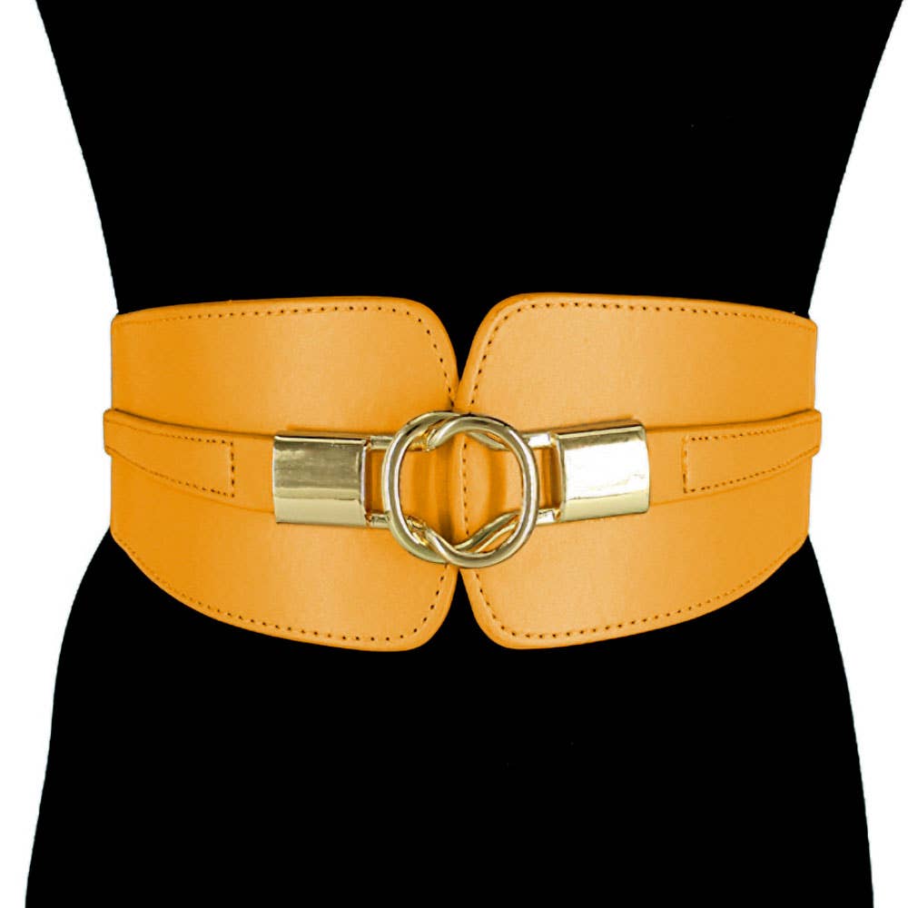 Sensibling Corp. - Venta al por mayor Cinturón - Mujer - Cinturón ancho elástico con hebilla metálica y detalle de cuero sintético9