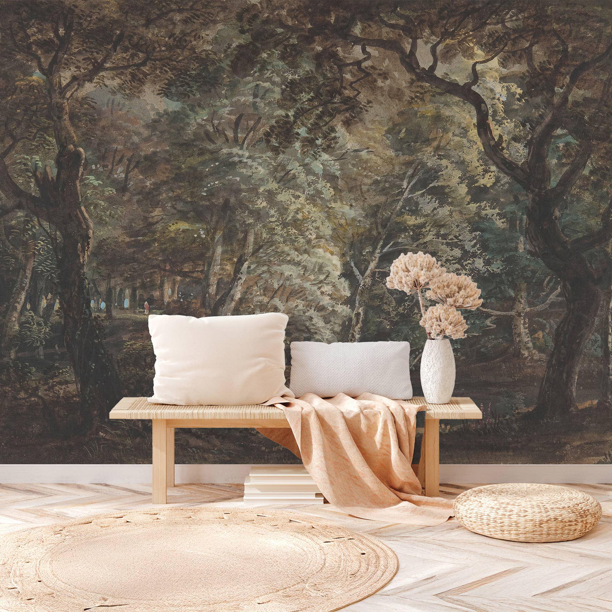 SimurgWallArts - Wholesale Wallpaper - Dark Forest Peel and Stick Wall Mural, Vintage Wallpaper6