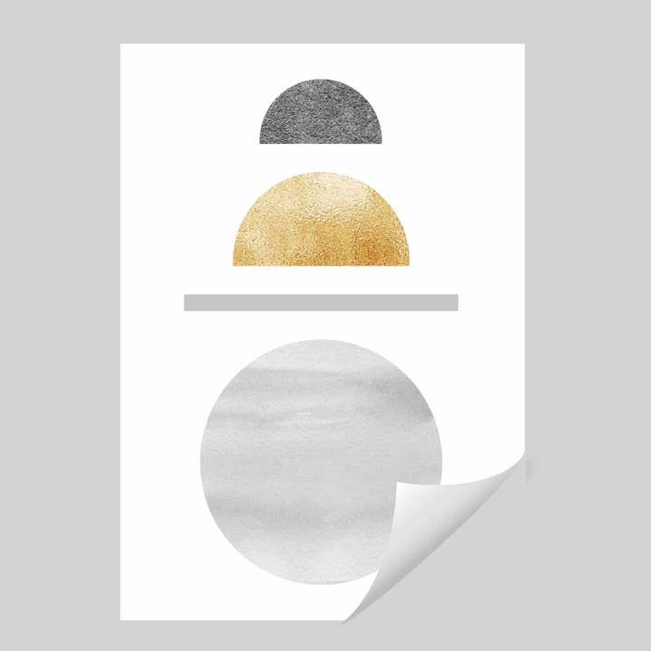 Geometric Abstract Grey's & Gold No1 for wholesale by Artze Wall Art