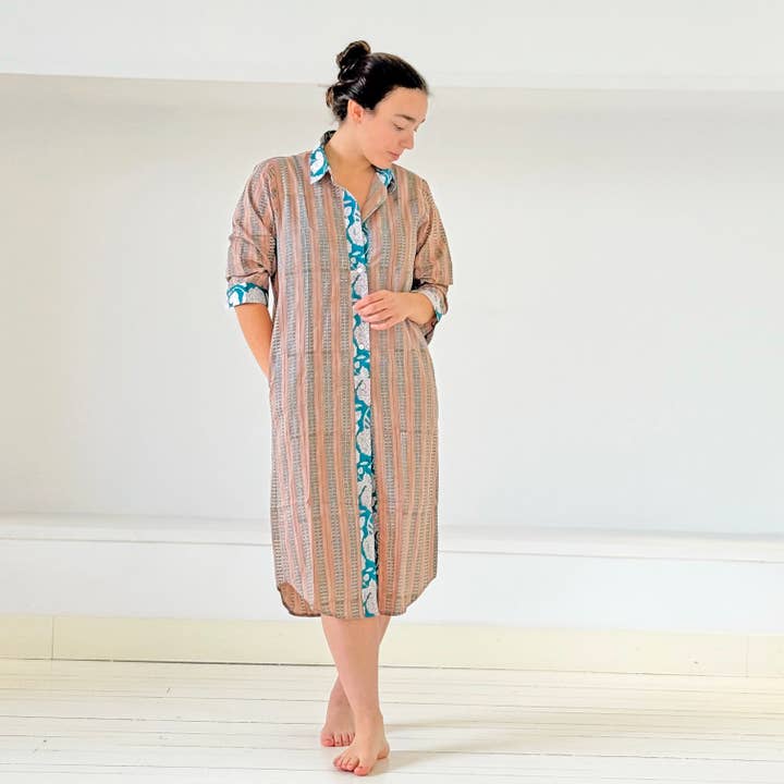 Sand shirt dress for wholesale by ABRACOLORS
