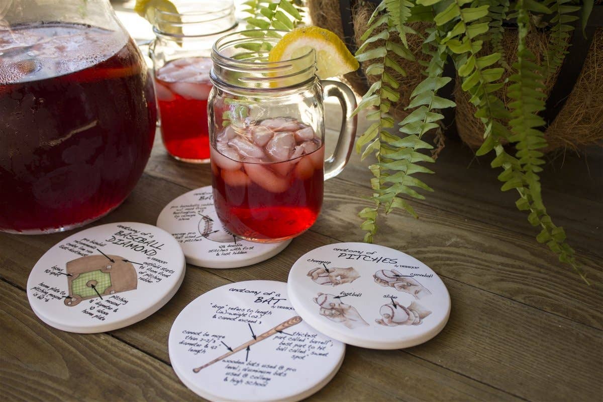 Dishique - Wholesale Coasters - Baseball Anatomy Coasters1