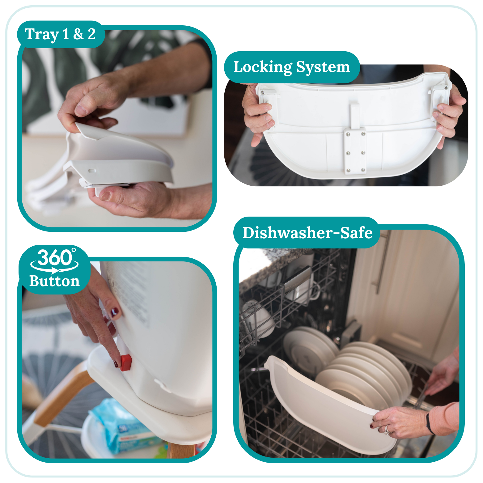 TruBliss Baby - Wholesale Highchair - Baby - 2-in-1 Turn-A-Tot High Chair with 360 degree Swivel22