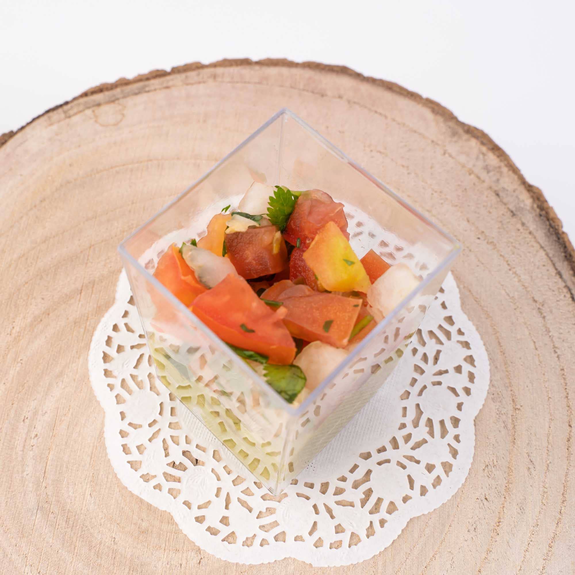 Portofino International Trading, USA - Wholesale Disposable Cup - Plastic Tall Square Dessert Cup - Pack of 123