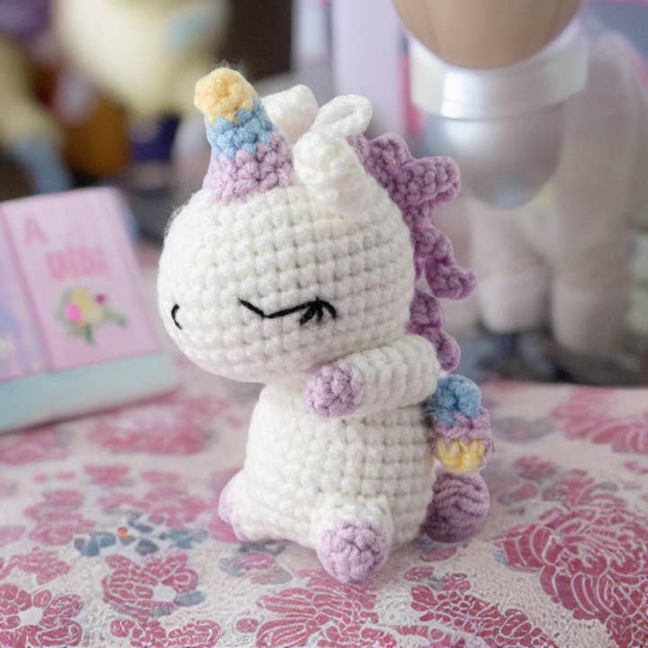 Handmade Finished Crochet Unicorn | Mini Unicorn Plush | Handmade Unicorn Toy | Unicorn Stuffed Animal | Eco-Friendly | Car Ornament for wholesale by PinkLadyWorkshop