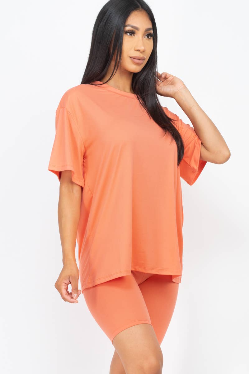 CAPELLA APPAREL - Wholesale Activewear Set - Women's - Loose Fit Top & Bike Shorts Set22