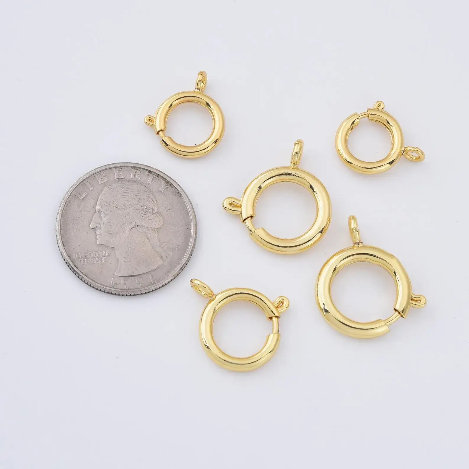 Beads Creation - Wholesale Clasp - Gold Filled Spring Ring Jewelry Clasp Hooks DIY Connection 3