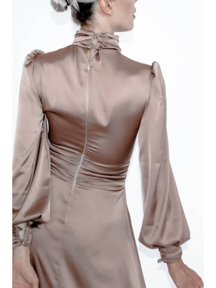 Cream Brown The Maiara Dress for wholesale on Faire4