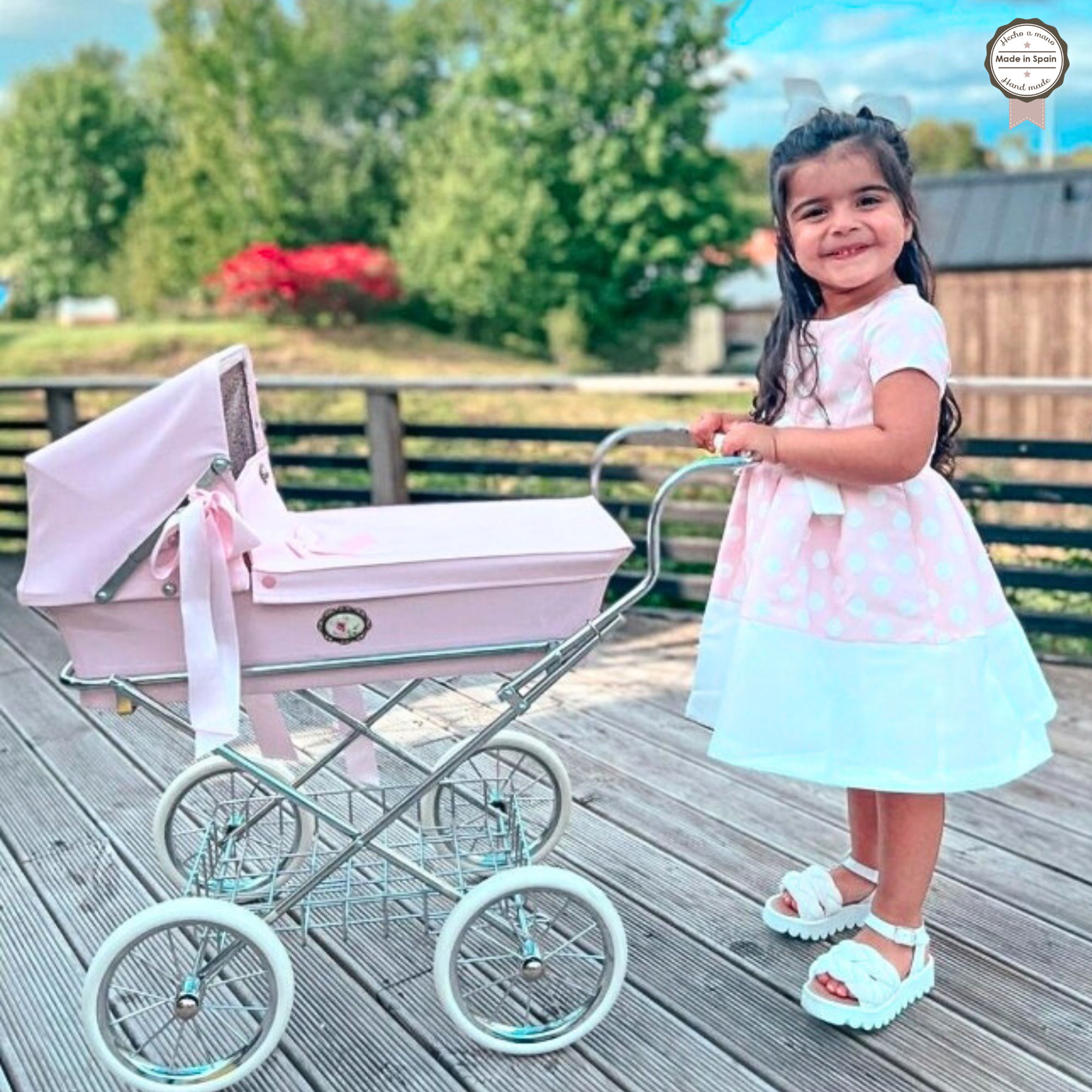 Maria & Jesus - Wholesale Doll Stroller - Kids - Sweet Car + Napa Bag - Customizable Color, Size, and with Your Name!5