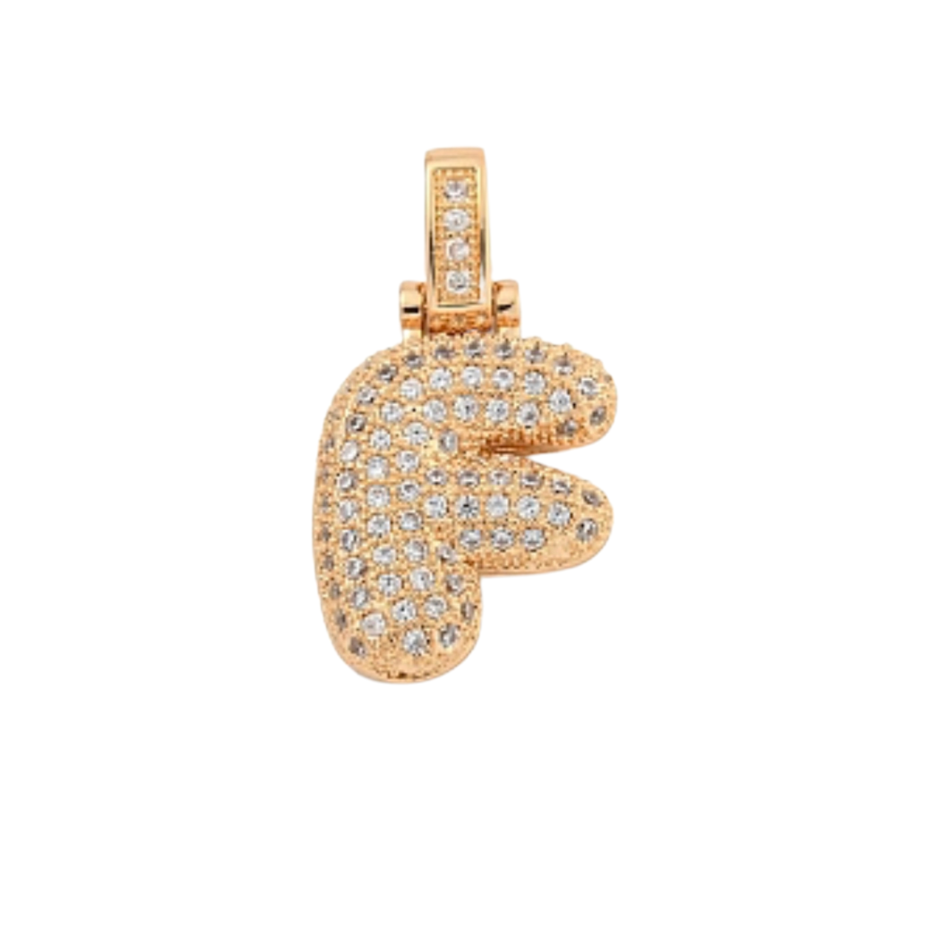 The Charm Bar Company - Wholesale Individual Charm/Pendant - Light Gold Rhinestone Bubble Initial Letter | Alphabet Charm5