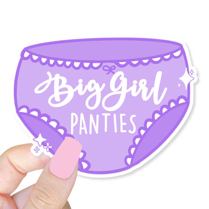 Big Girl Panties Purple Die Cut Sticker for wholesale by Lil Charmery