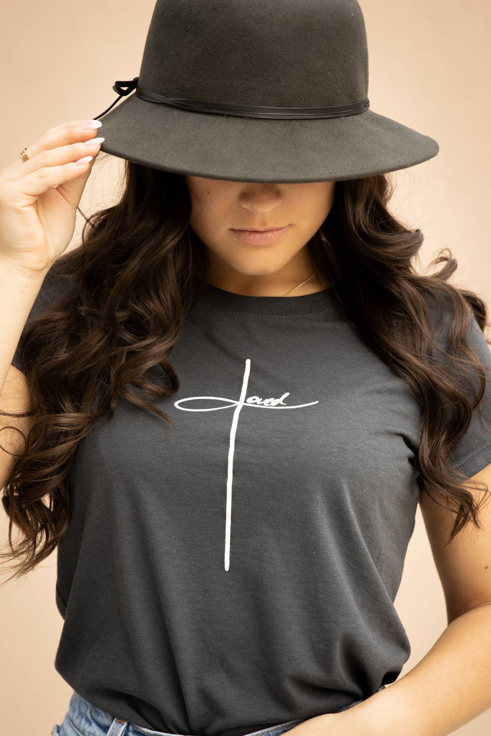 Hello Beauty Full & Co. - Wholesale Screen Printed T-Shirt - Women's - Loved CROSS ladies crew neck t-shirt0