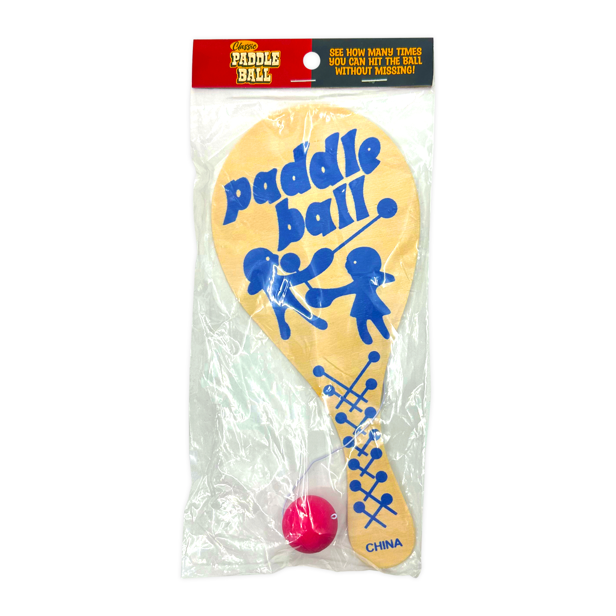 Novelty Brands - Wholesale Classic Toy - Kids - Classic Paddle Ball Toy Bagged - 12/Display1