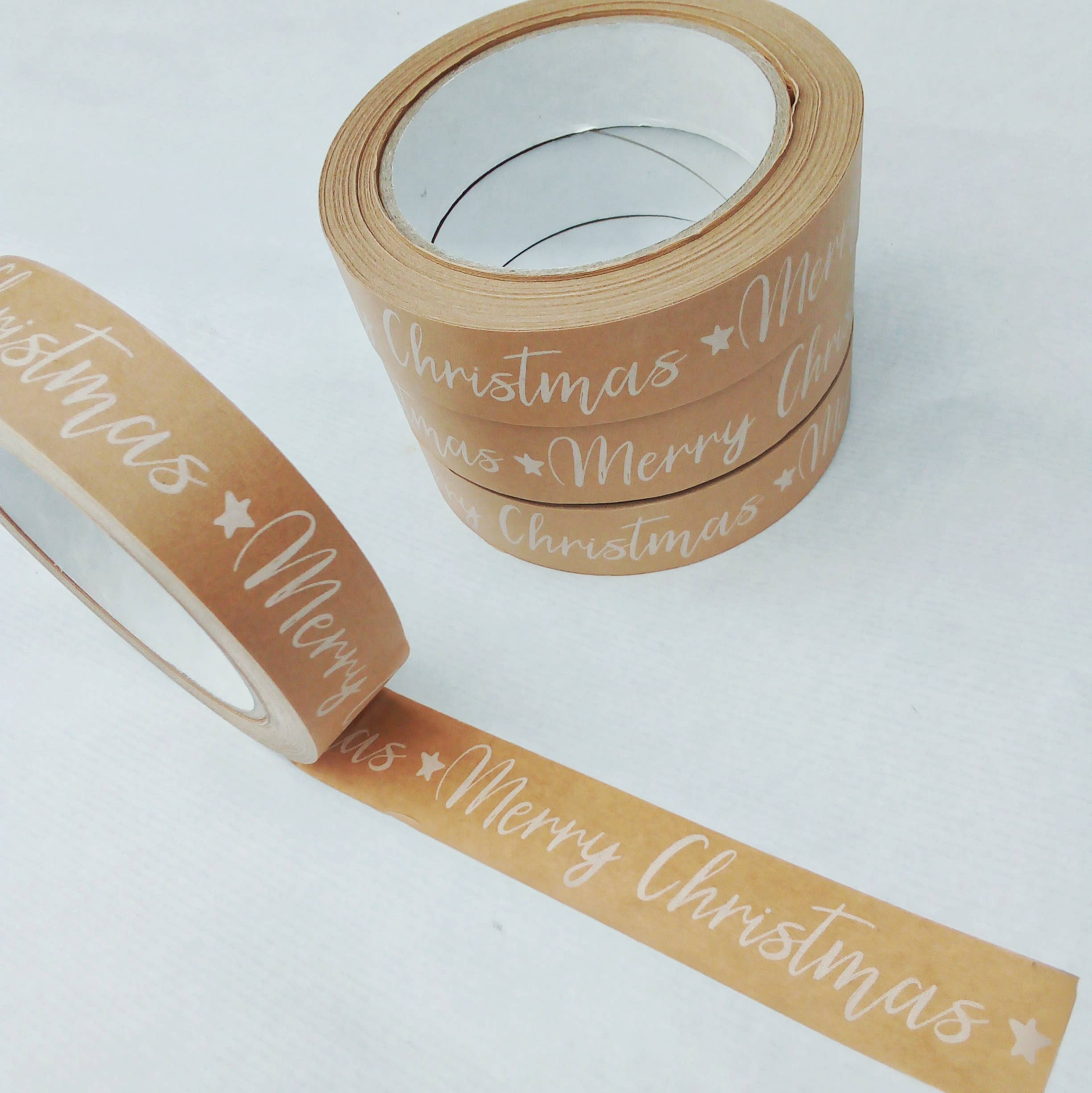 Cards and gift wrap – wholesale Tape – Merry Christmas white paper tape2