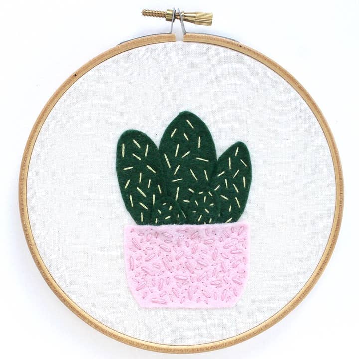 Cactus Felt Embroidery Kit for wholesale by Embellished Elephant
