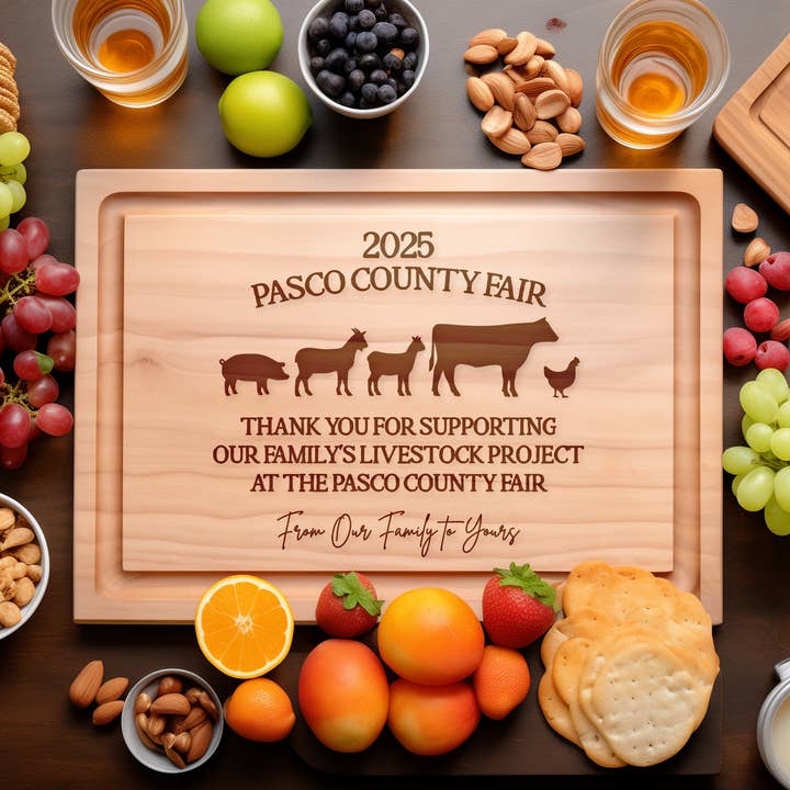 Livestock Project Engraved Cutting Board – 4-H Thank You for wholesale by Southern Farm Signs