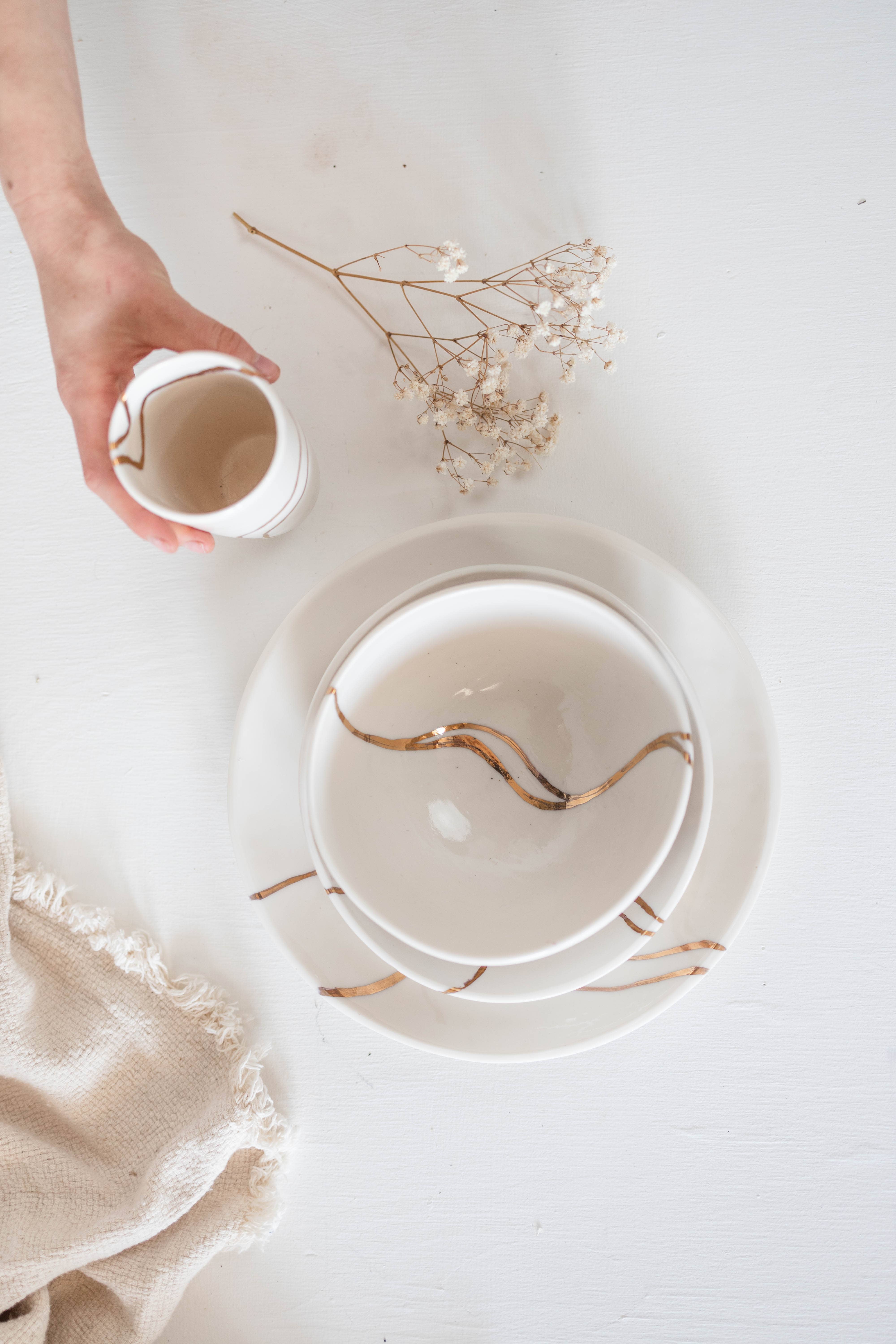 Niik Creative Co. - Vente Verre/tasse - Tasse en porcelaine artisanale Gold River6