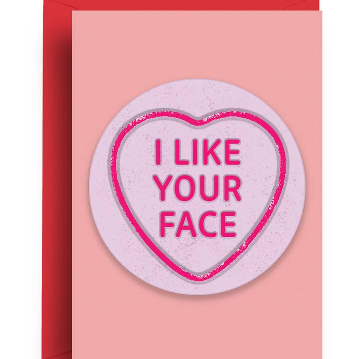 I Like Your Face - Valentine's Card for wholesale by Quite Good Cards
