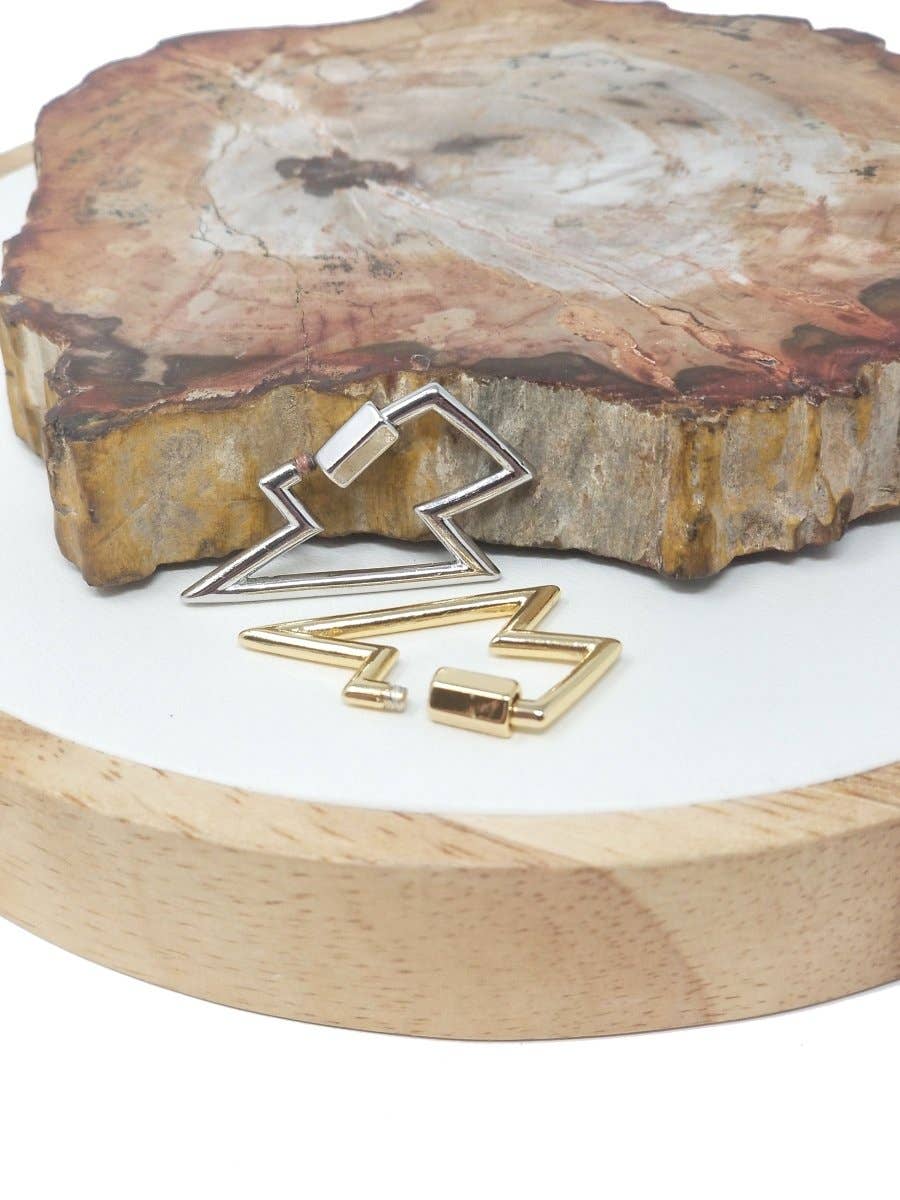 Aim Eternal - Vente Fermoir - Verrou Thunder en plaqué or - Fermoirs en forme d'éclair en or blanc avec mécanisme à visser Mousquetons 30mmX17mm K-2642