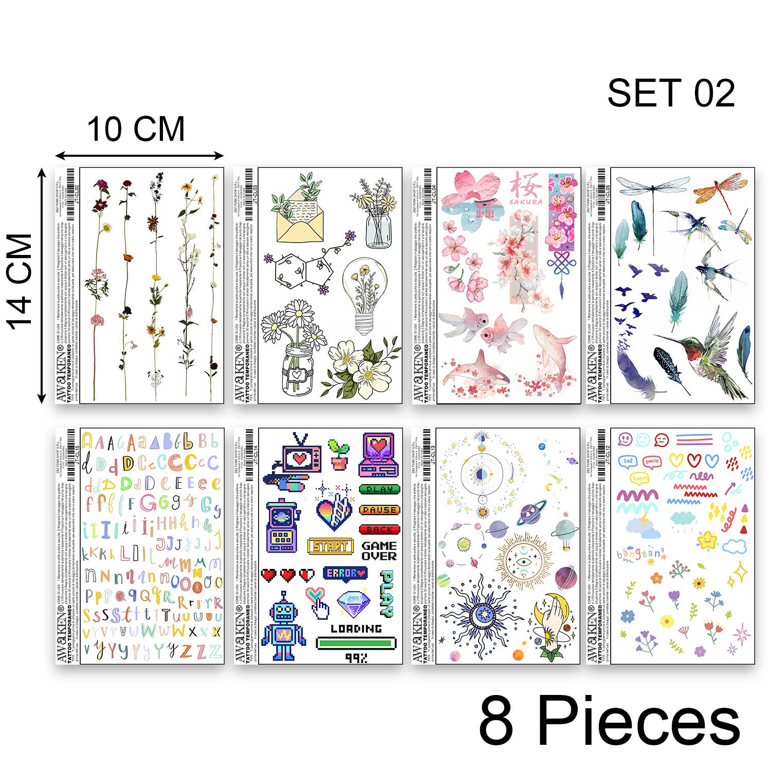 Awaken - Wholesale Temporary Tattoo - AWAKEN Temporary Colored Tattoos JT-CL2