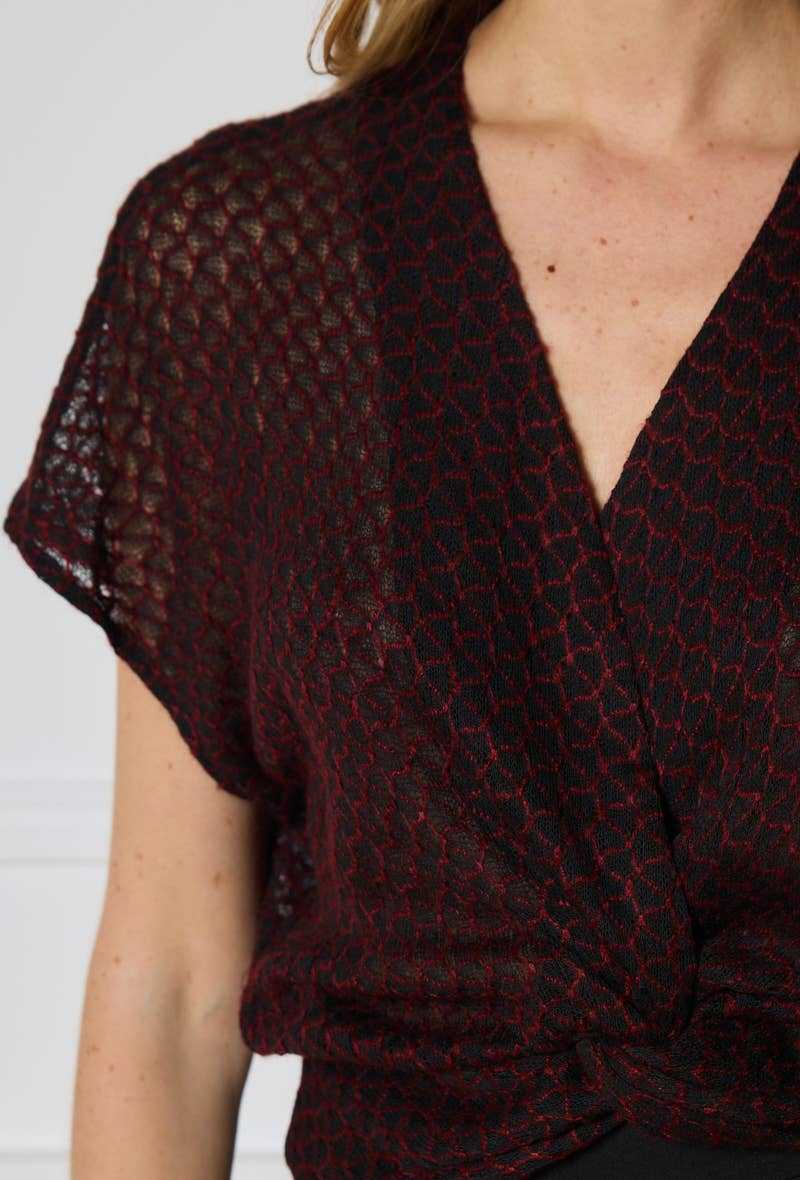 LULUMARY - Wholesale Blouse - Women's - Textured crop top H7006