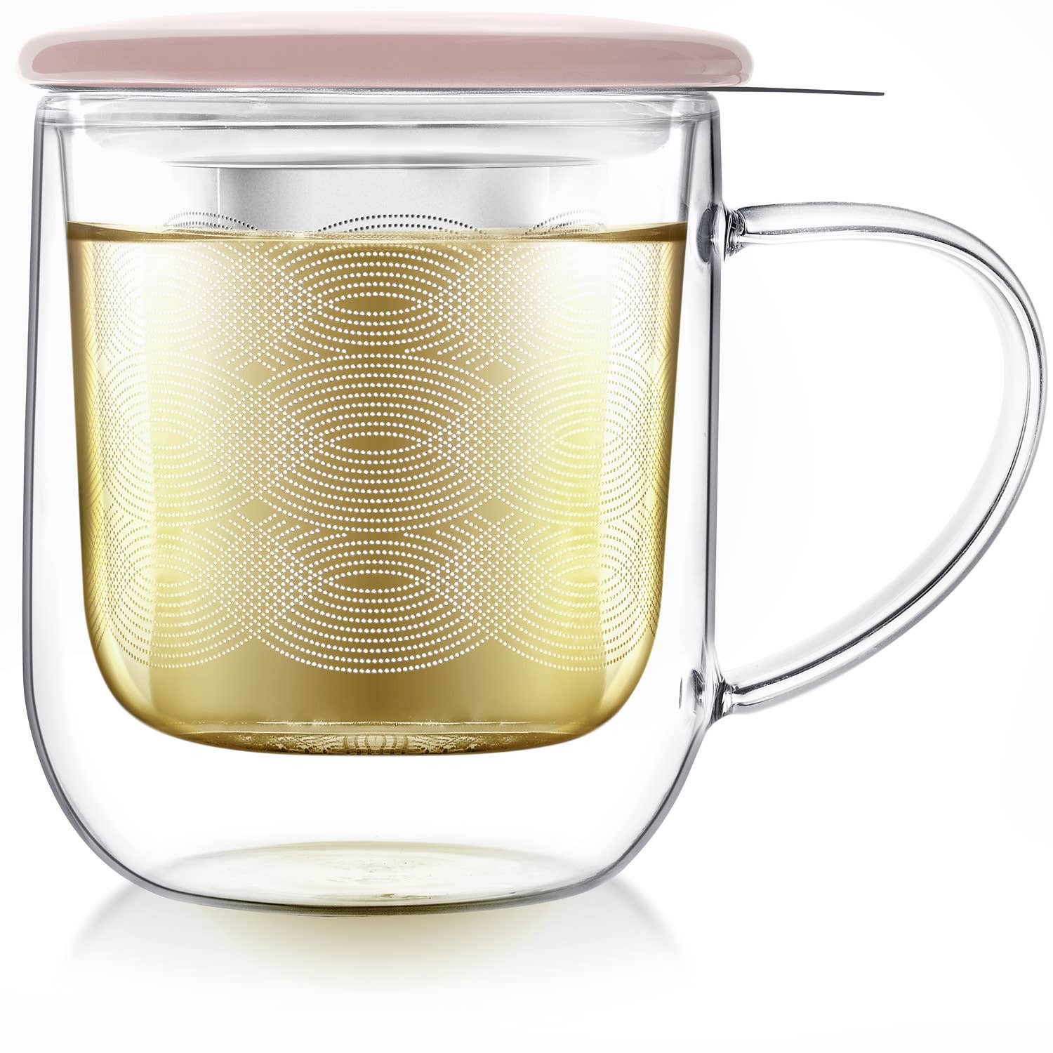 Teabloom - Wholesale Coffee/Tea Cup - Teabloom Radiance® Double Wall Glass Mug with Infuser & Lid3