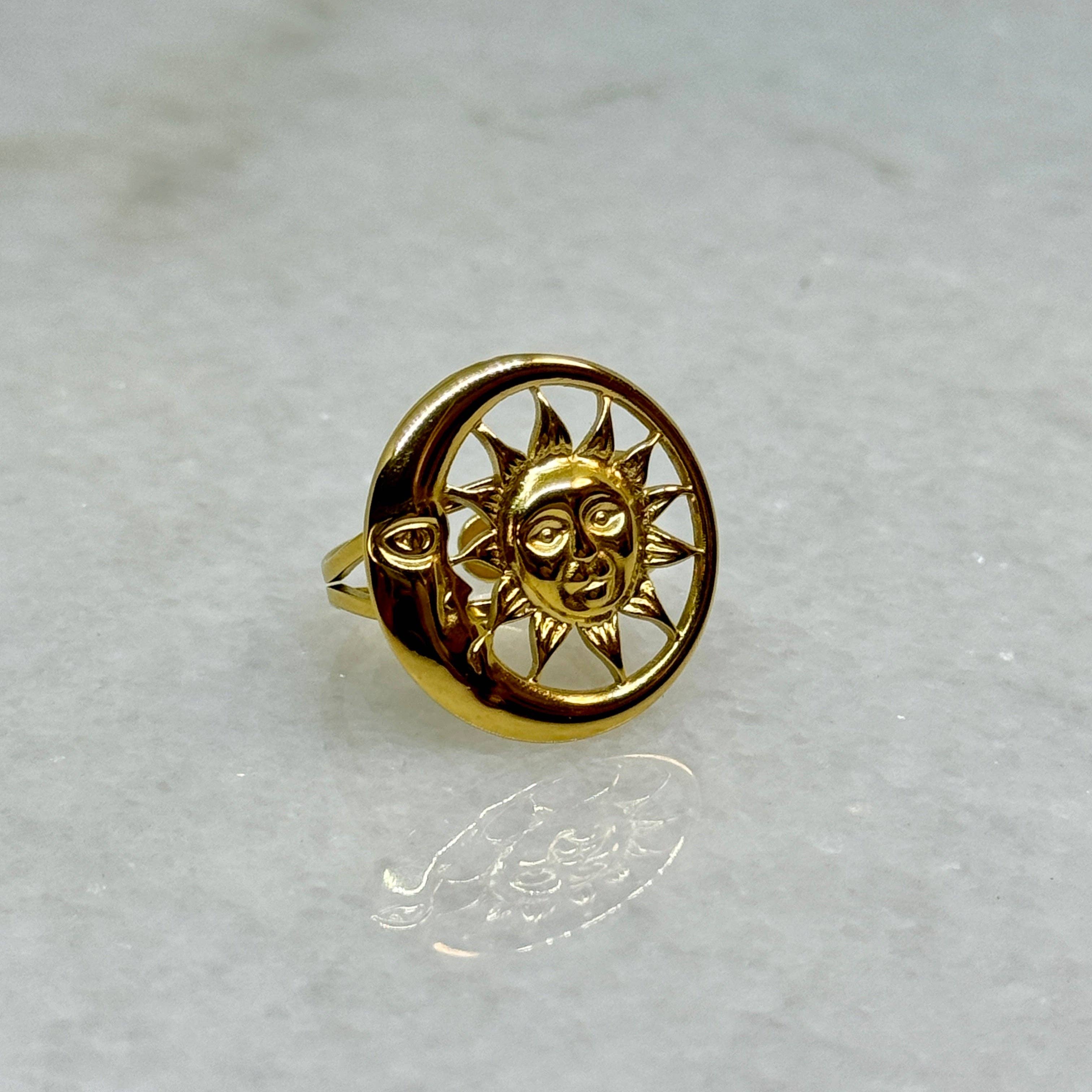 Poudre Bijoux – Anel de cocktail/declaração por atacado – Anel Dourado1