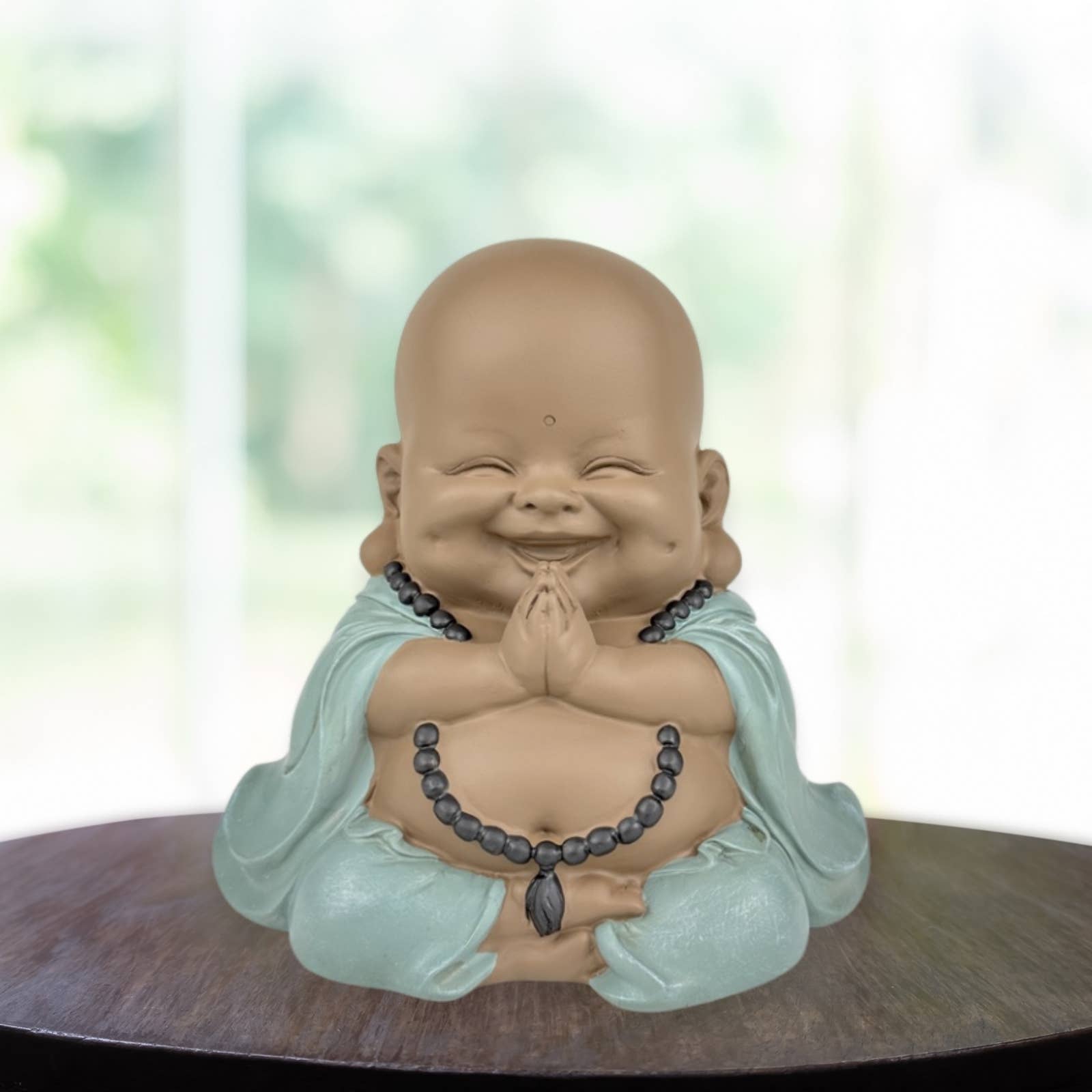 Zen'Arôme - Vente Figurine décorative - Statue Bouddha Rieur H20cm en méditation - Objet déco Zen6