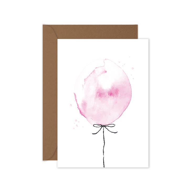 littlehoothoot - Wholesale Birthday card - Pink Balloon - Birthday Greeting Card
