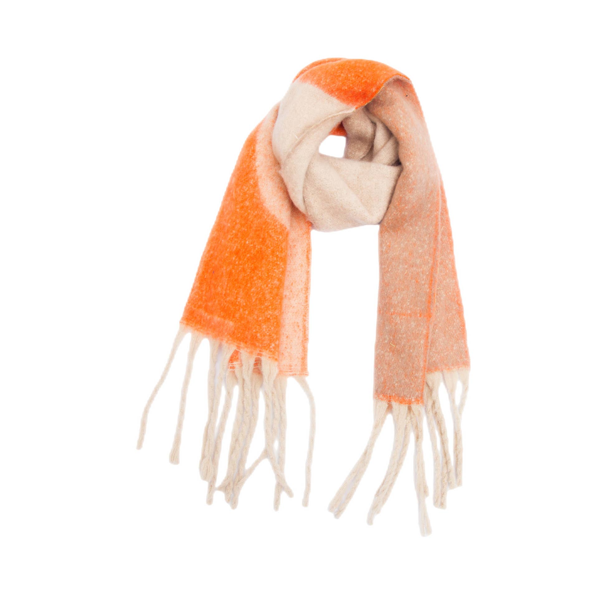 Adorro - Wholesale Scarf - Women's - Soft Chunky Abstract Fleece Scarf With Tassel (8 colors)4